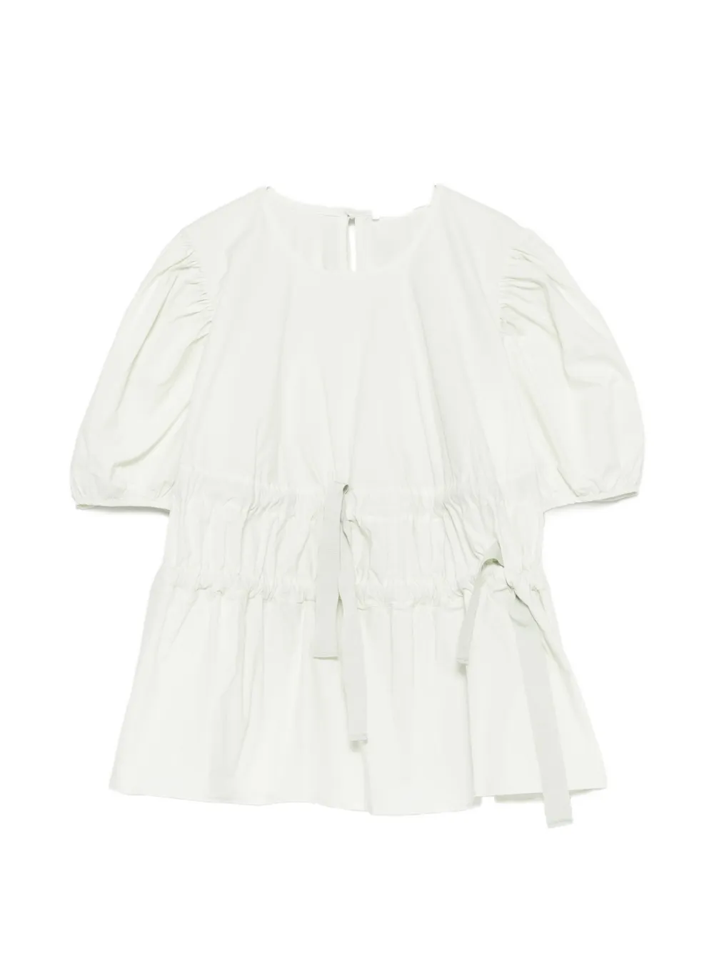 Cecilie Bahnsen Papillon matelassé peplum top - Neutrals