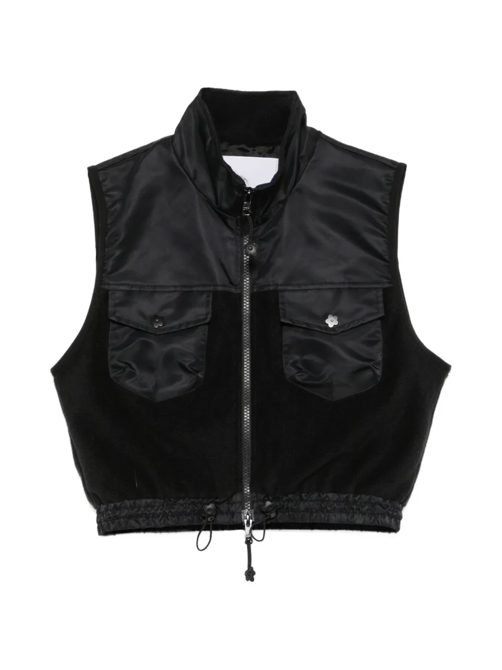 Cecilie Bahnsen Windflower-embroidered fleece vest - Schwarz