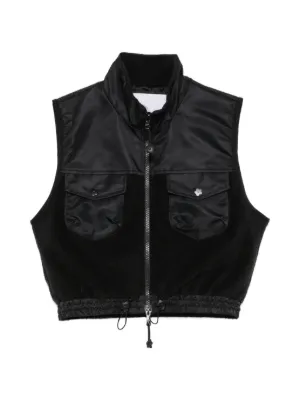 Prada Velvet Down Vest | Black | FARFETCH