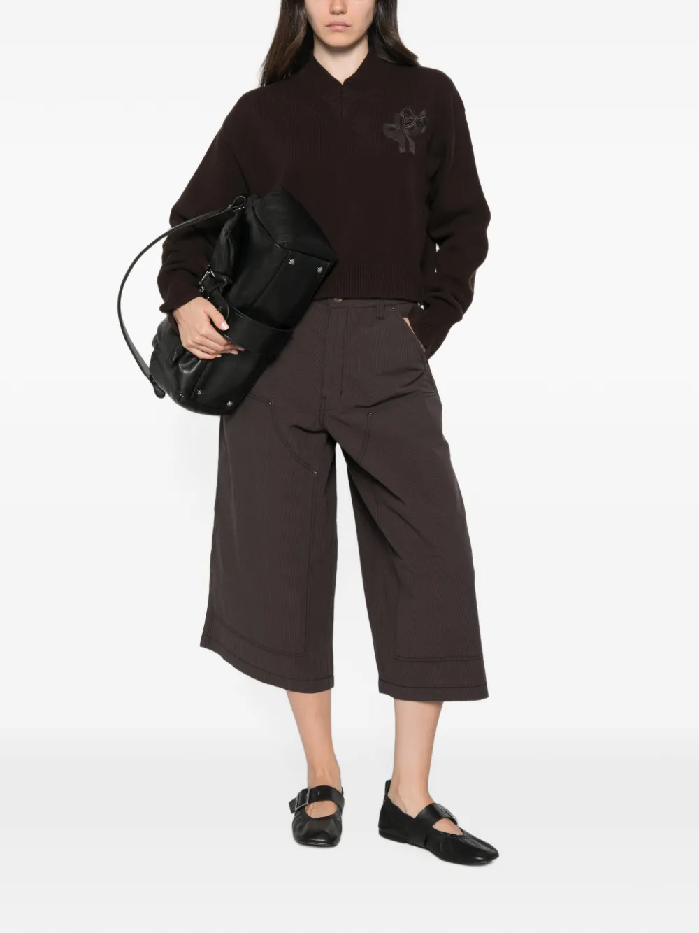 Cecilie Bahnsen Drusilla Bow-appliqué Knit in Brown, view 2