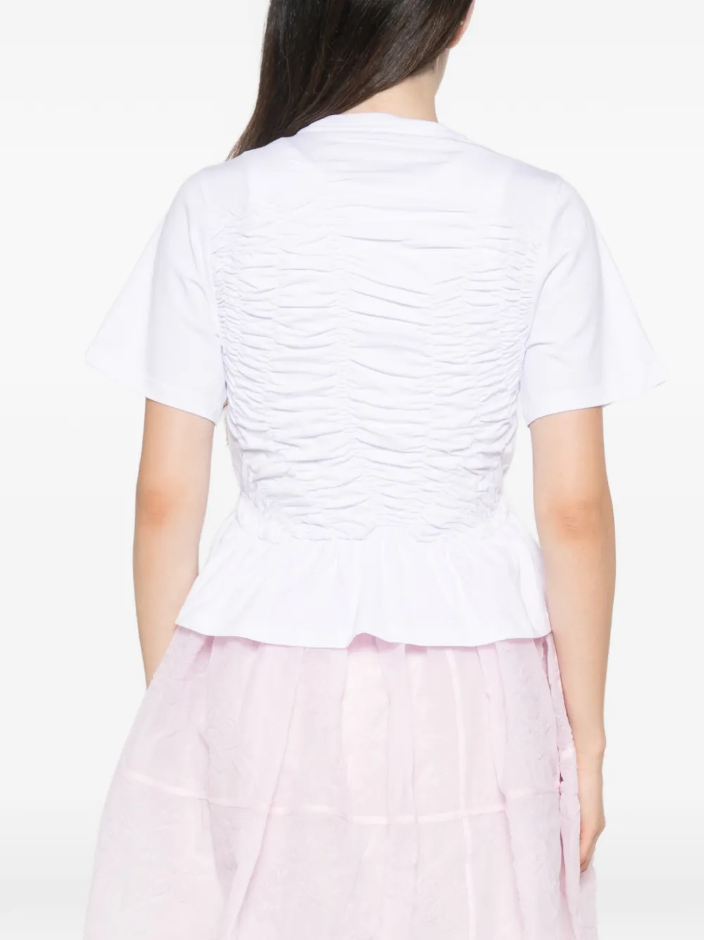 Cecilie Bahnsen Ace peplum T-shirt met ruches Wit