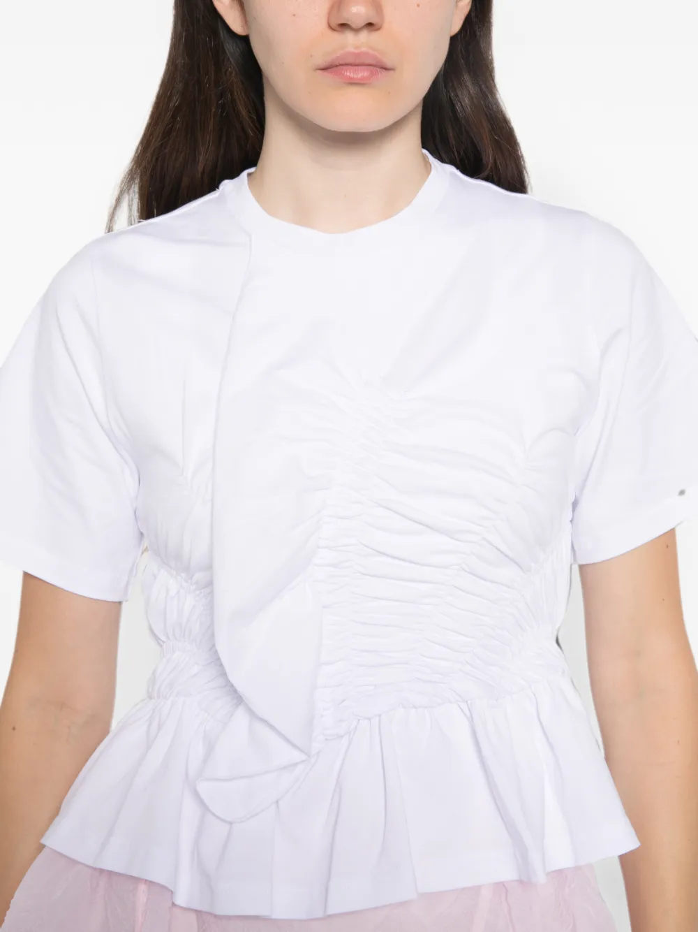 Cecilie Bahnsen Ace peplum T-shirt met ruches Wit