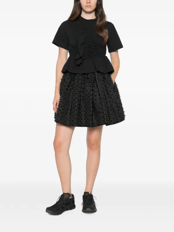 Cecilie Bahnsen Windflower ペプラム Tシャツ | ブラック | FARFETCH JP