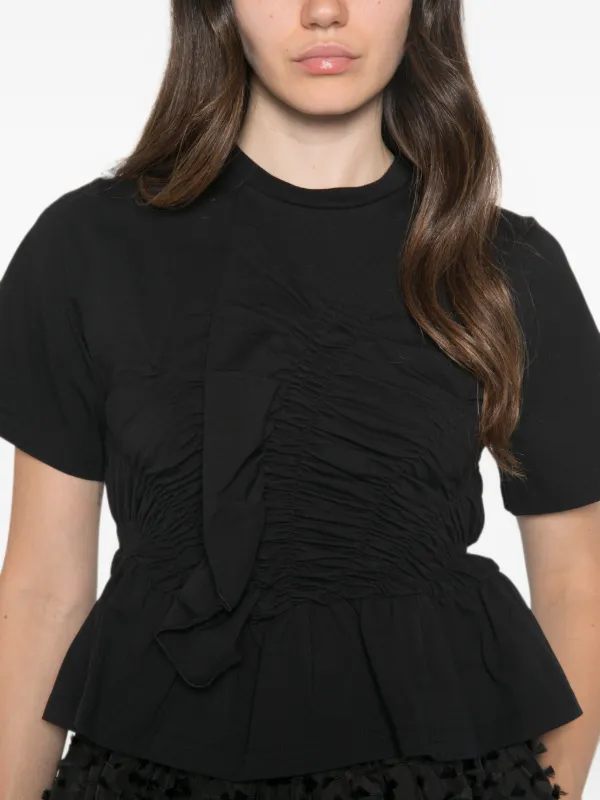 Cecilie Bahnsen Windflower ペプラム Tシャツ | ブラック | FARFETCH JP