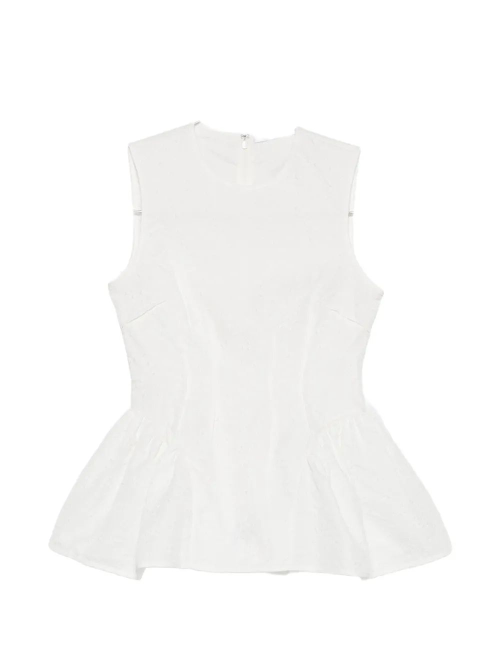 Cecilie Bahnsen Eira matelassé peplum top - White