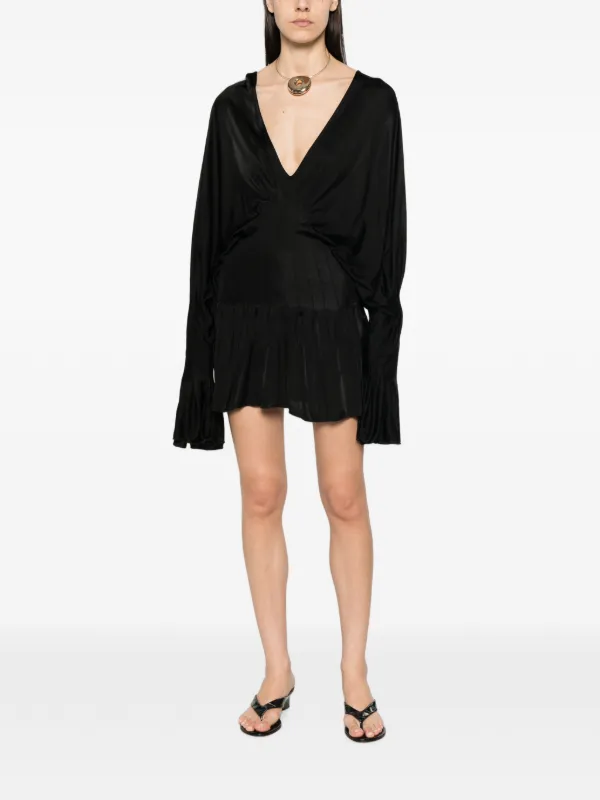 Aya Muse V-neck Mini Dress | Black