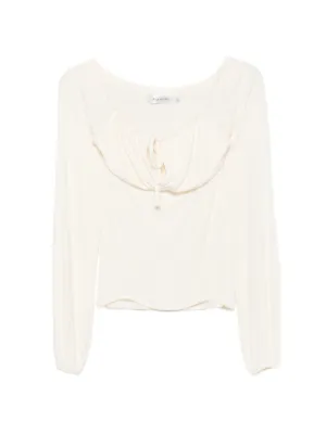 Rick Owens Lilies Kairo Ruched long-sleeve Top | Neutrals | FARFETCH