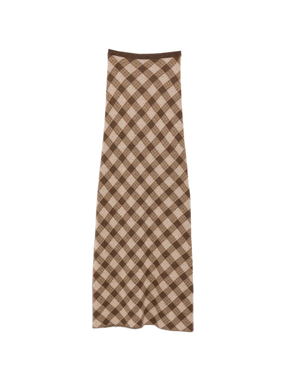 Aya Muse Kae checkered maxi skirt - Marrone