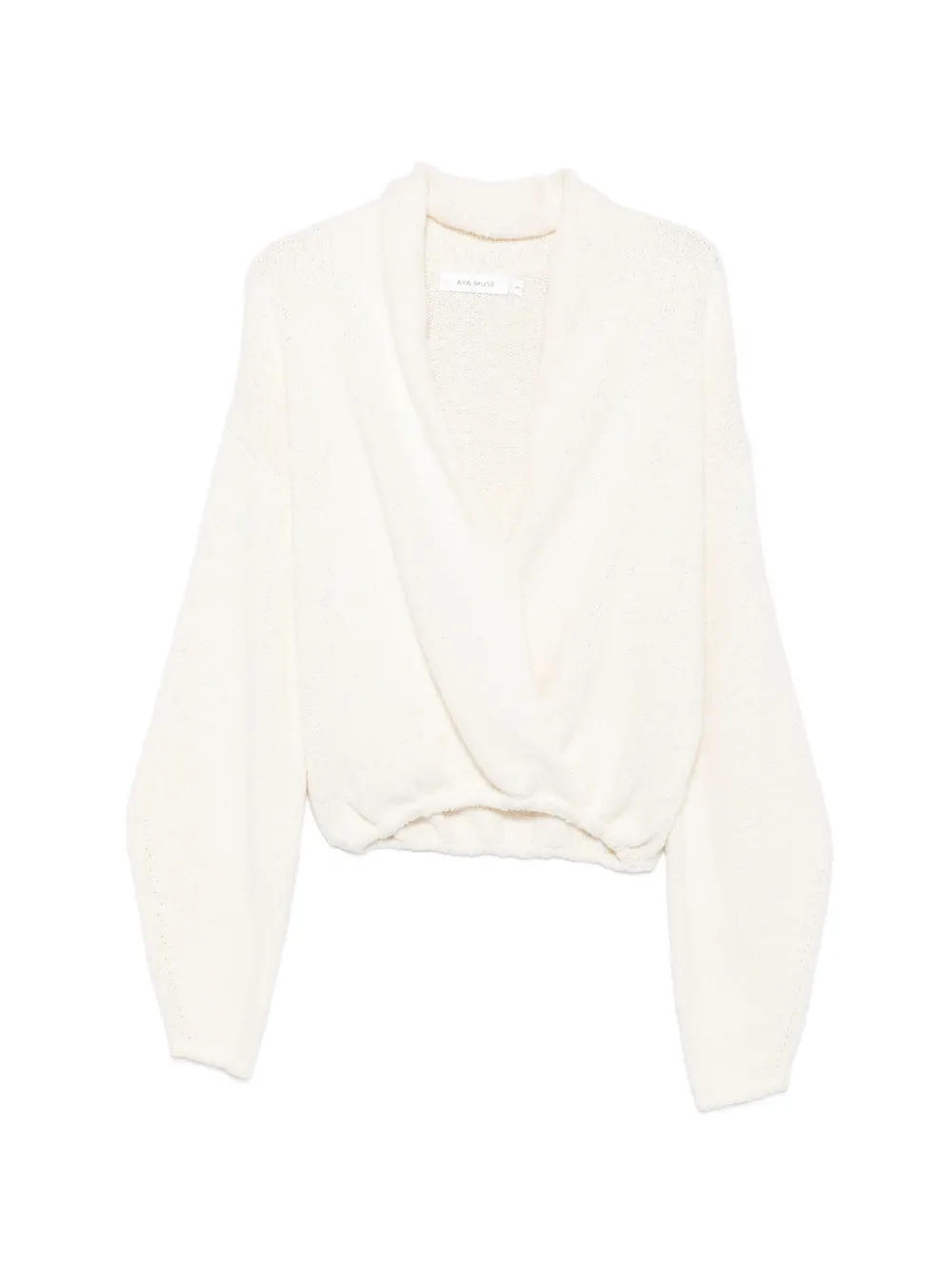 Aya Muse Kena wrap-style sweater - Bianco