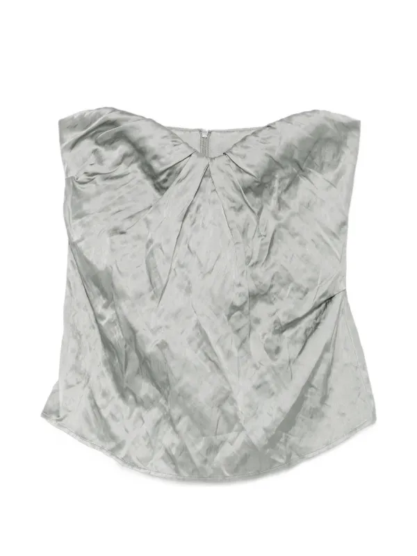 Esse Studios Lume Draped Strapless Top in Green