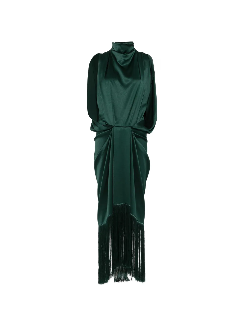 Esse Studios Abito lungo Eros con frange - Verde