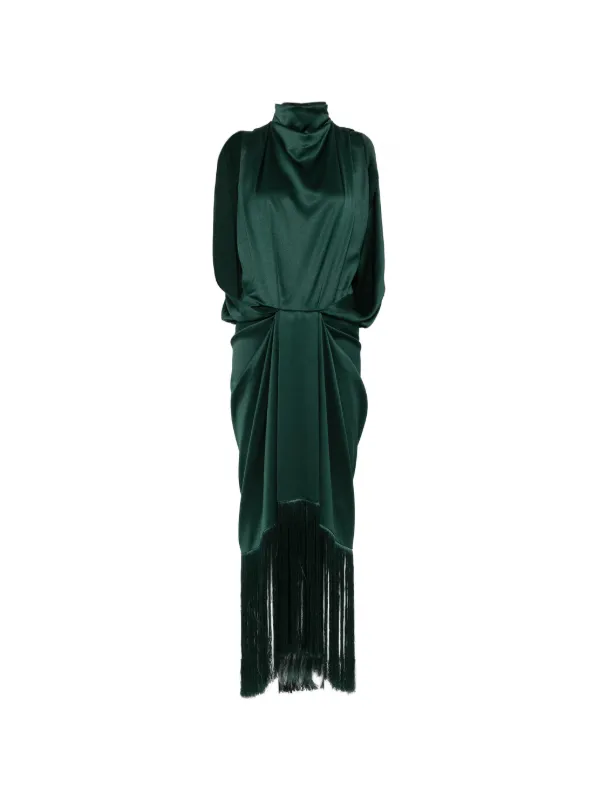 Esse Studios Eros Fringe-trimmed Maxi Dress in Green