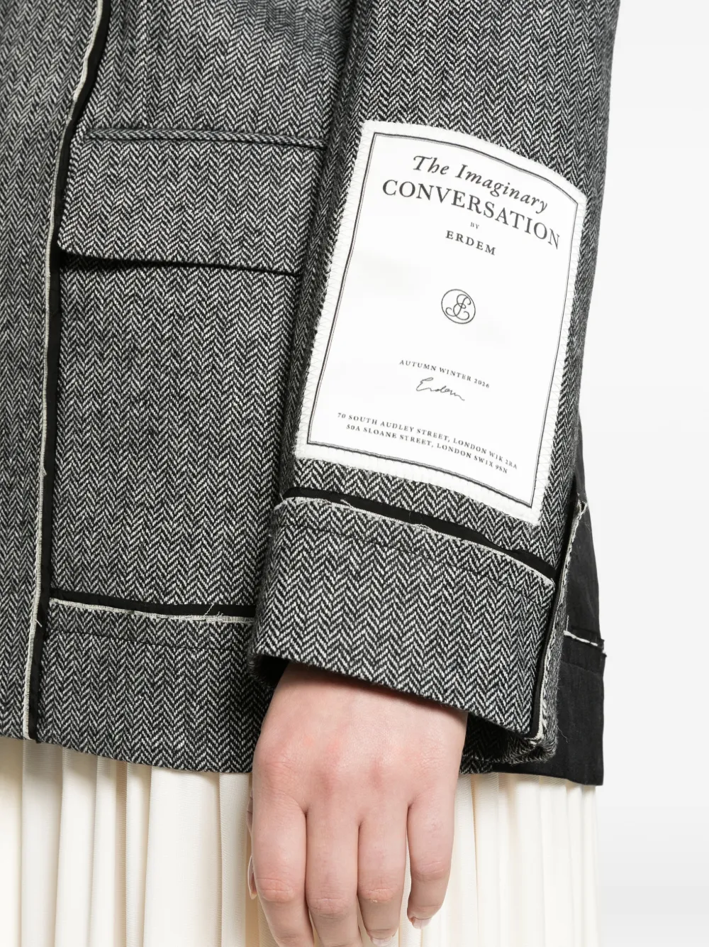 ERDEM herringbone blazer Grijs