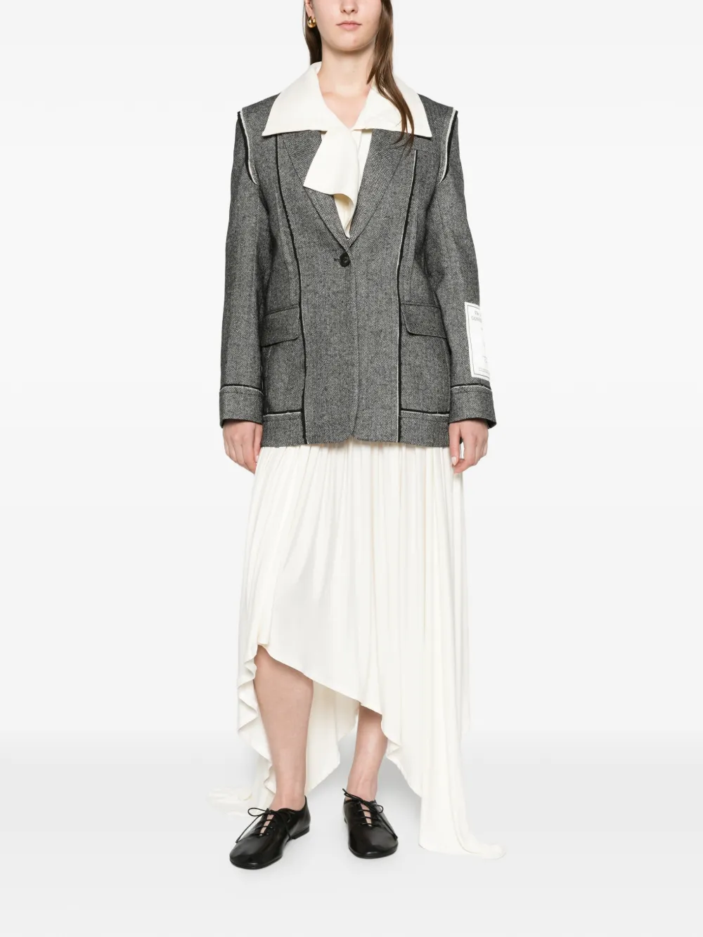 ERDEM herringbone blazer Grijs