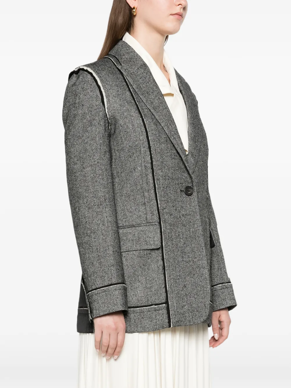 ERDEM herringbone blazer Grijs