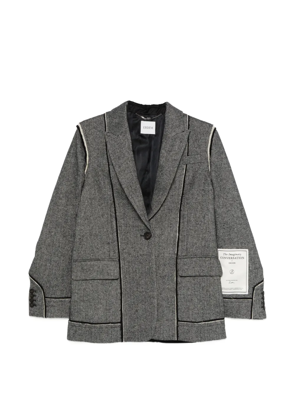 ERDEM herringbone blazer - Grau