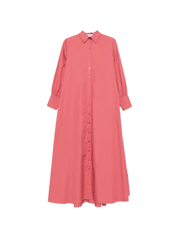 Abadia Layered Volume Shirt Dress in Pink