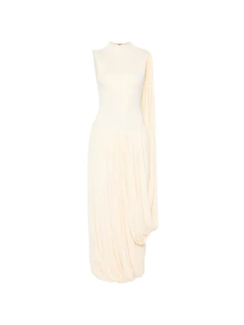 Abadia mock-neck draped maxi dress