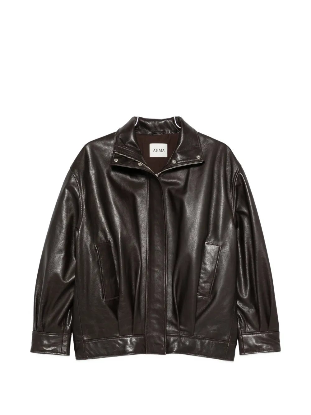 Arma Paula Leather Jacket In Brown