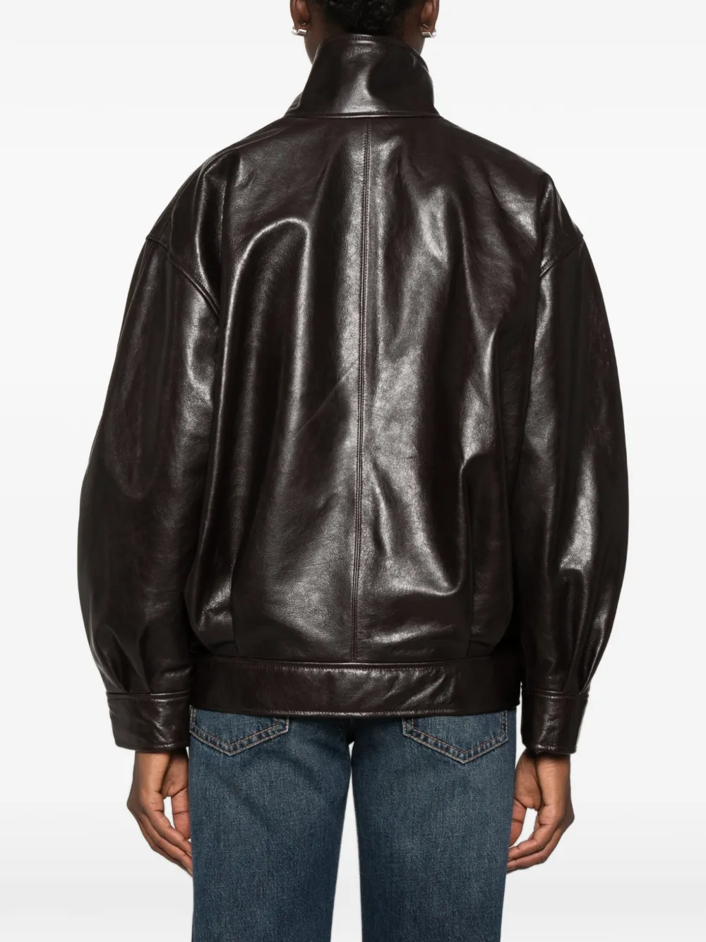 Arma Paula Leather Jacket In Brown