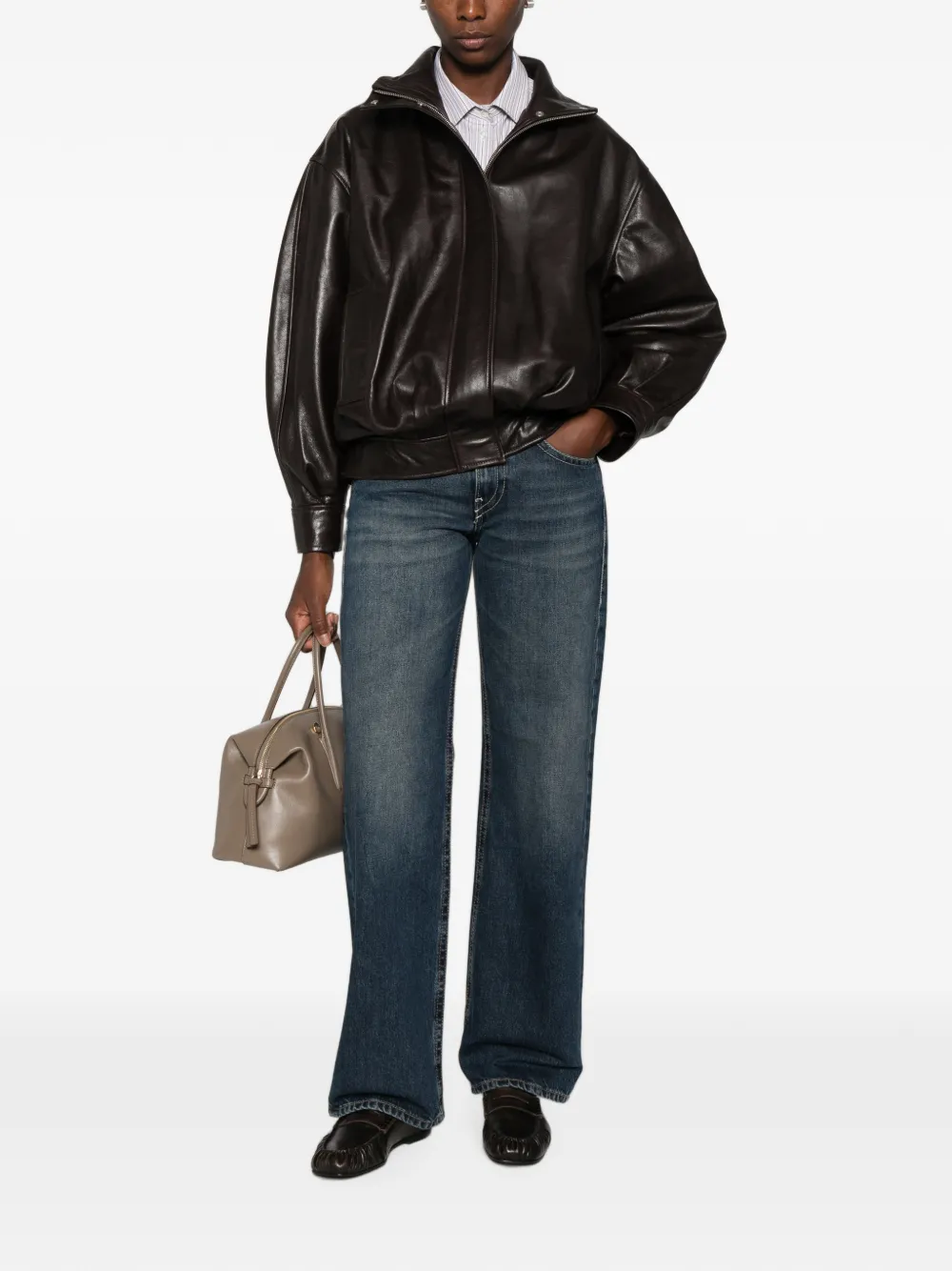 Arma Paula Leather Jacket In Brown