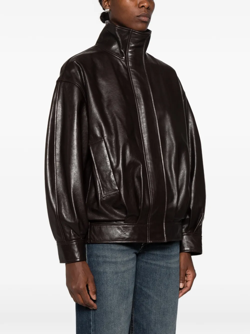 Arma Paula Leather Jacket In Brown