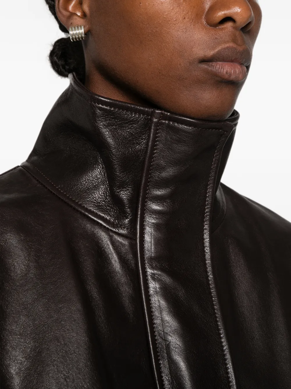 Arma Paula Leather Jacket In Brown