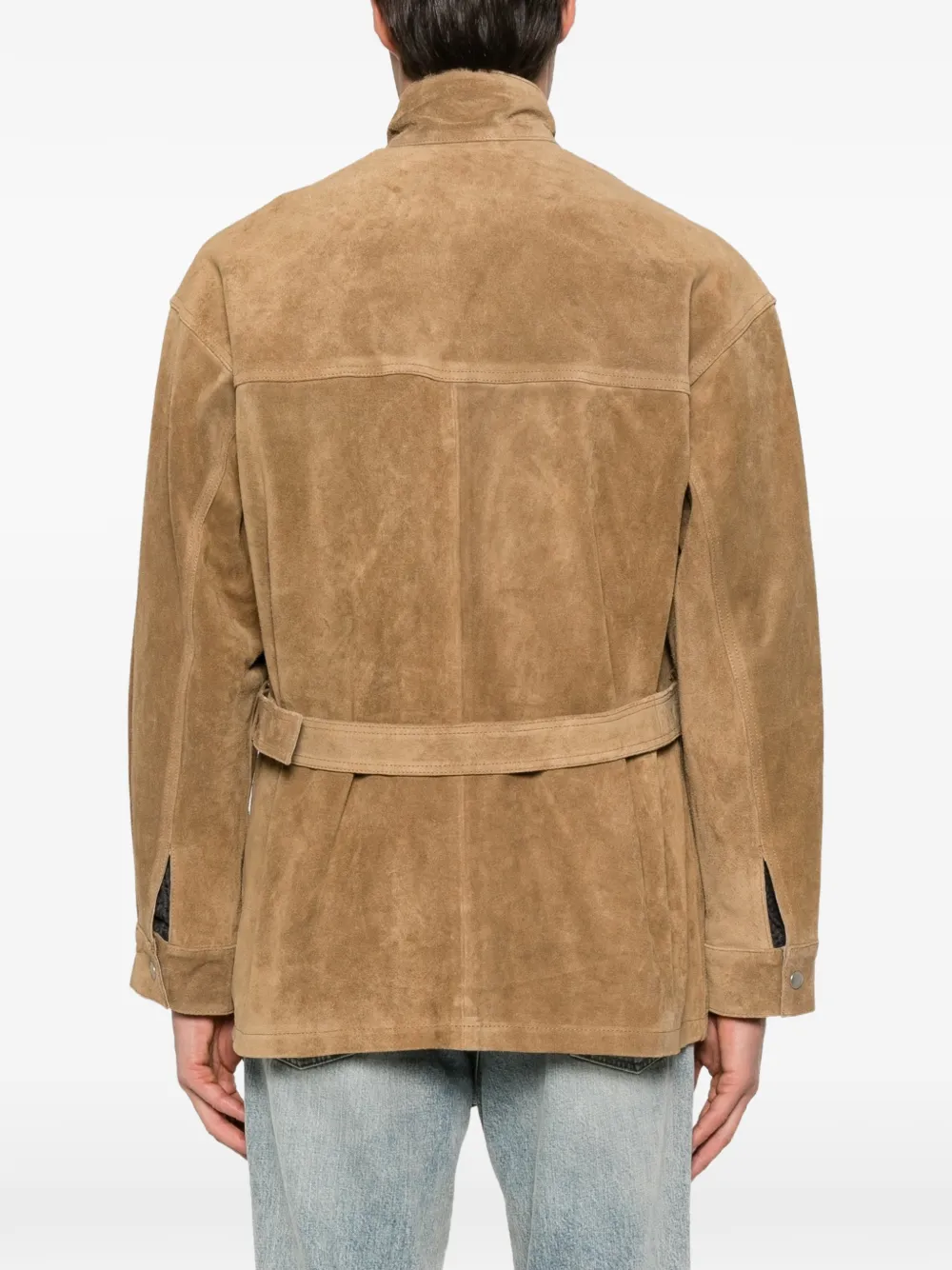 Arma Belted Suede Jacket in Neutrals, view 4