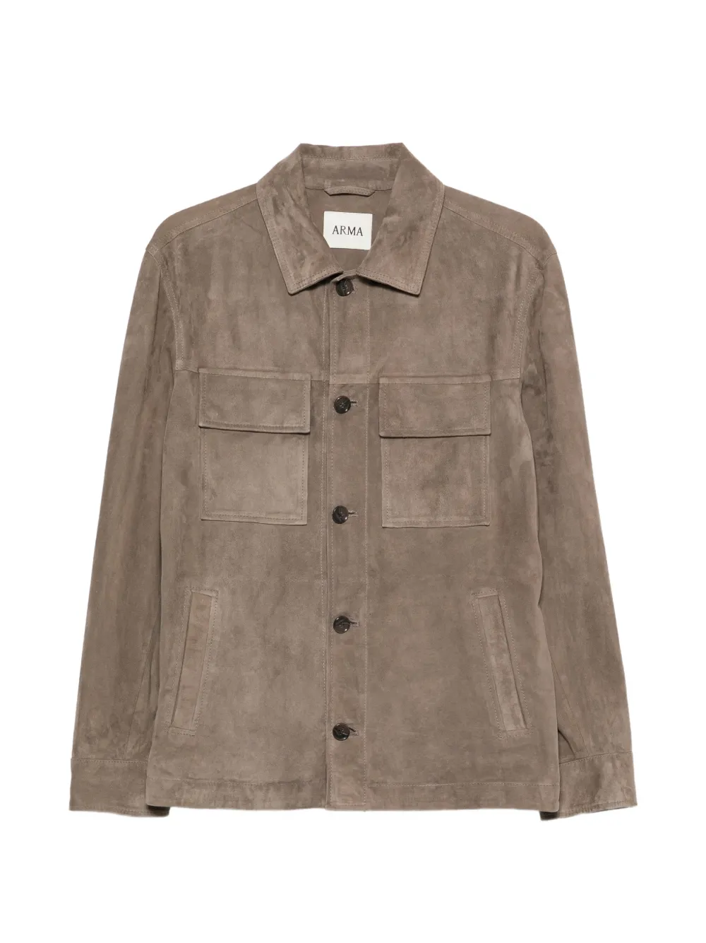 Arma Suede Flap-pocket Shirt Jacket In Brown