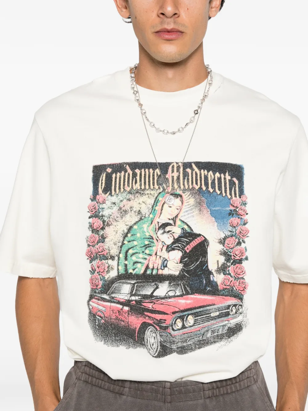 Willy Chavarria graphic-print T-shirt | Neutrals | FARFETCH