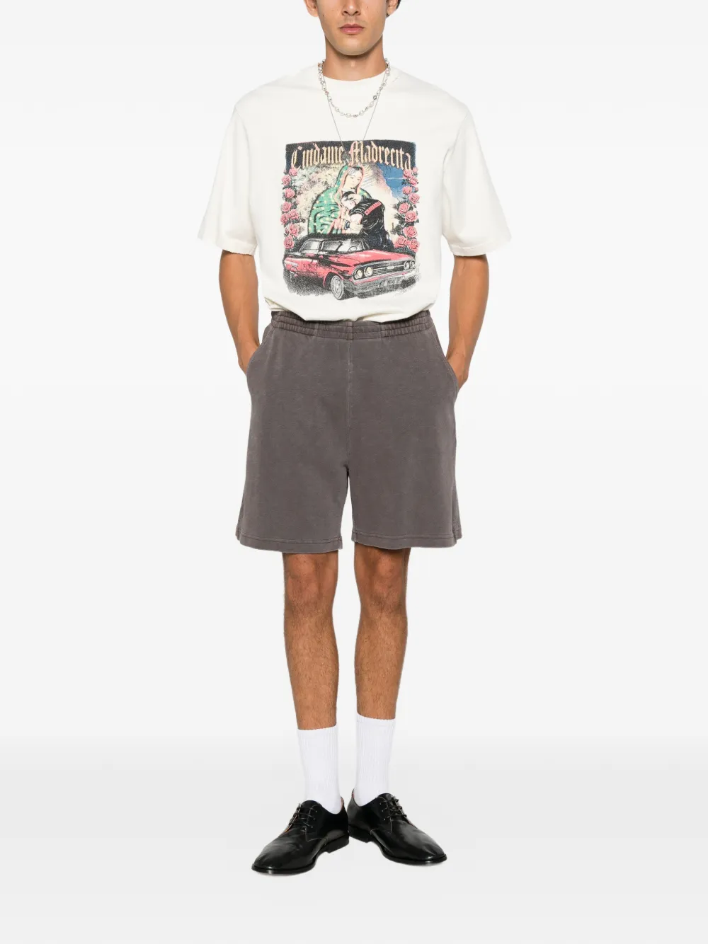 Willy Chavarria T-shirt met grafische print Beige