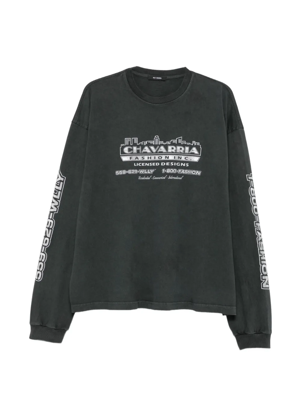 Willy Chavarria Buffalo logo-print sweatshirt - Grigio