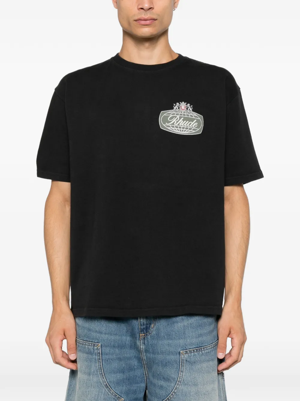 RHUDE T-shirt met logoprint Zwart