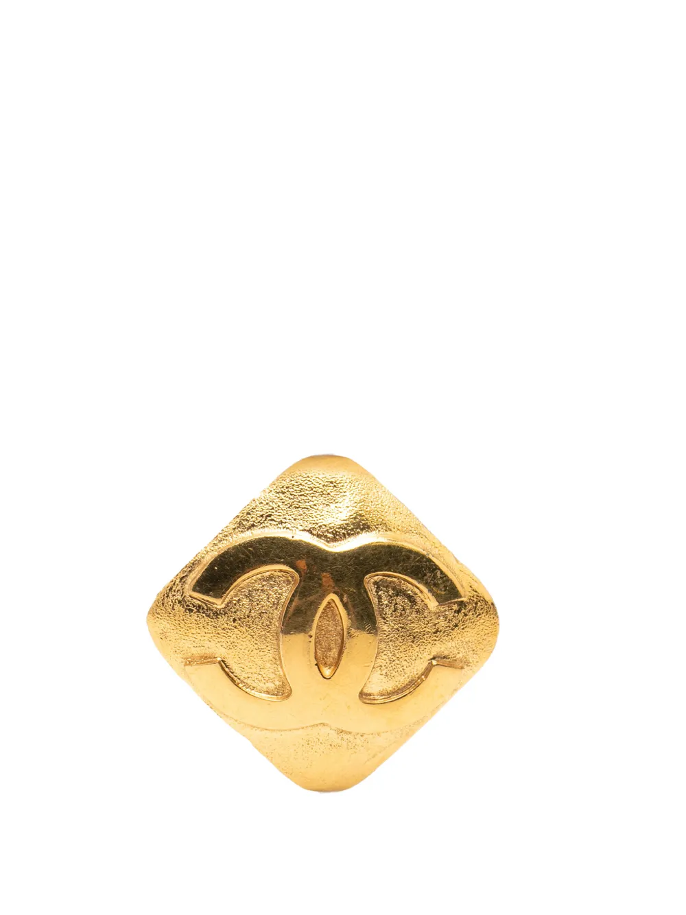 CHANEL Pre-Owned 1980-1990 CC Gold Plated Diamond Brooch costume brooch - Oro