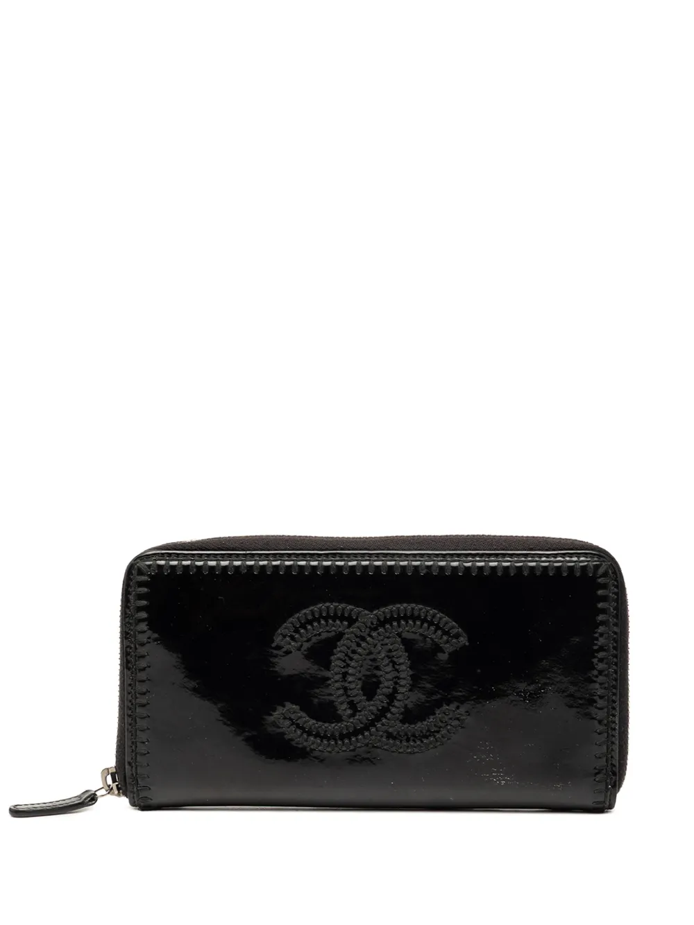 CHANEL Pre-Owned 2014 CC Patent Stitched Wallet long wallets - Nero