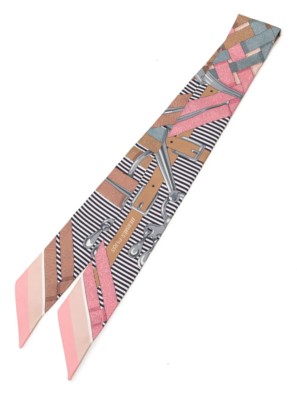 Hermès Pre-Owned 20th Century Mors a Jouets Chemise Twilly Silk Scarf scarves - Rosa