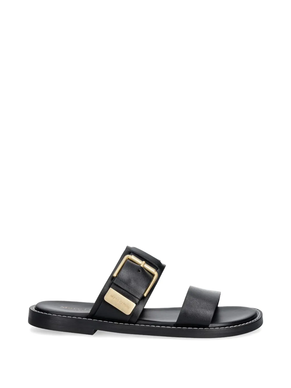 Marc O'Polo buckle-detailed leather sandals Zwart