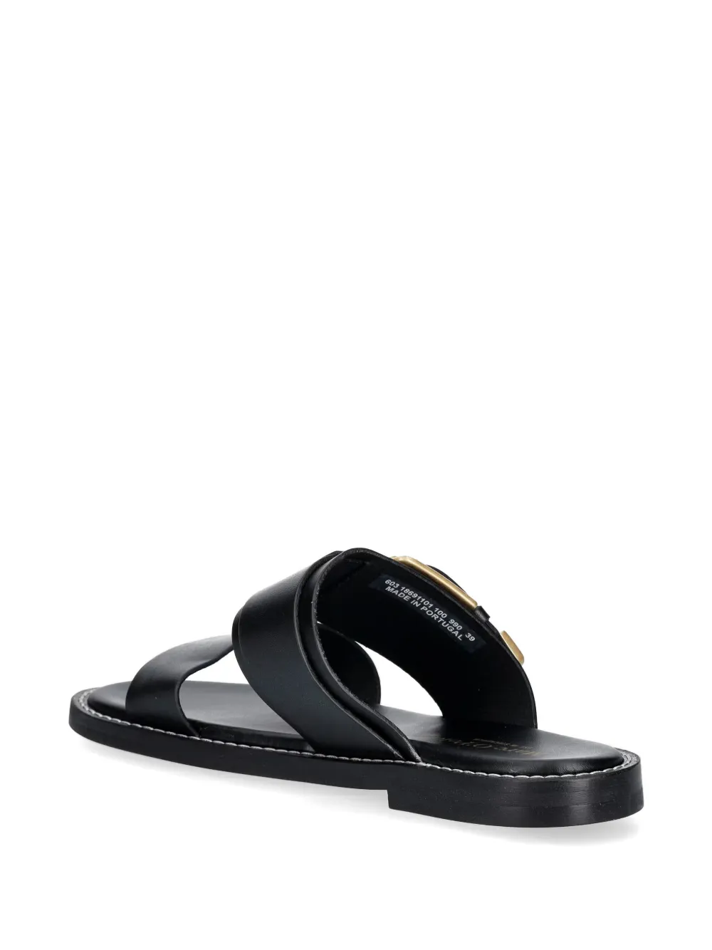 Marc O'Polo buckle-detailed leather sandals Zwart