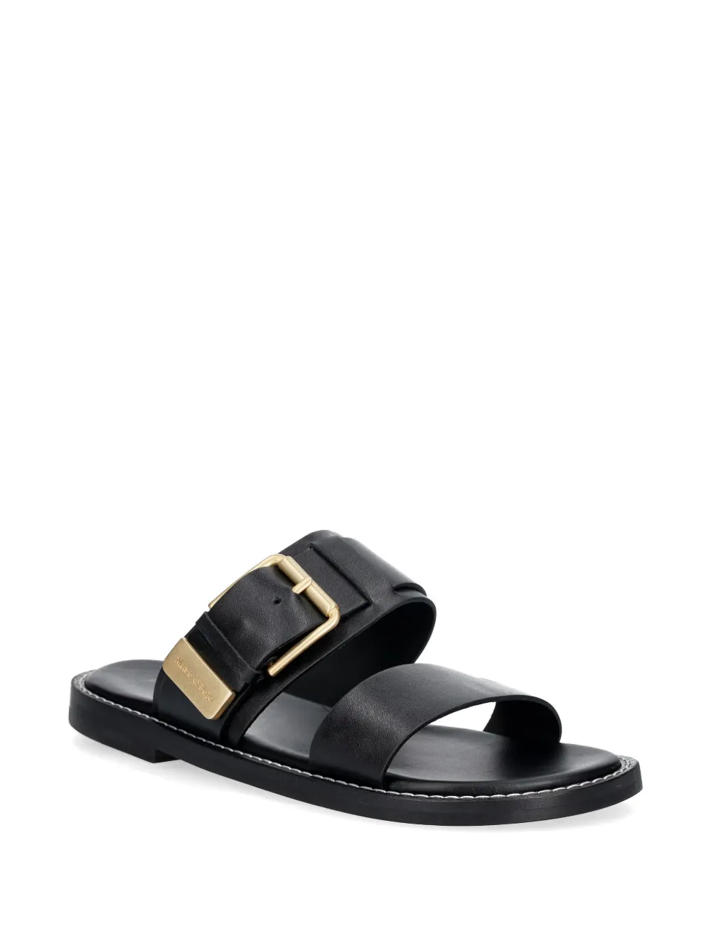 Marc O'Polo buckle-detailed leather sandals Zwart