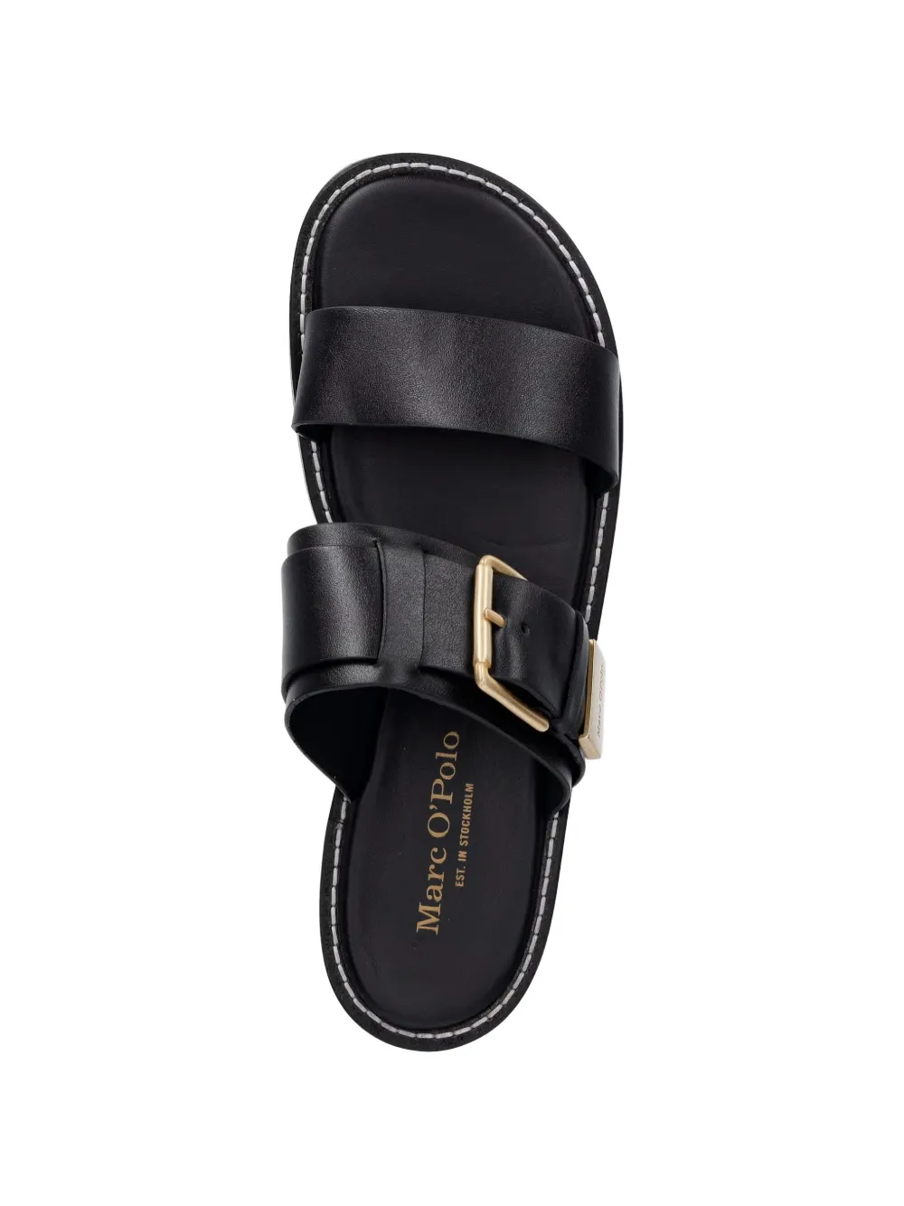 Marc O'Polo buckle-detailed leather sandals Zwart