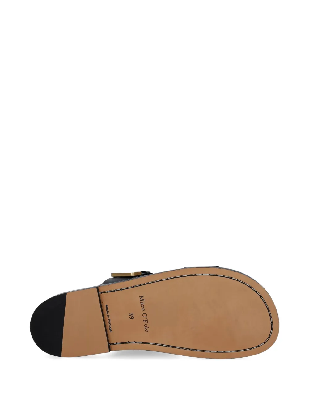 Marc O'Polo buckle-detailed leather sandals Zwart