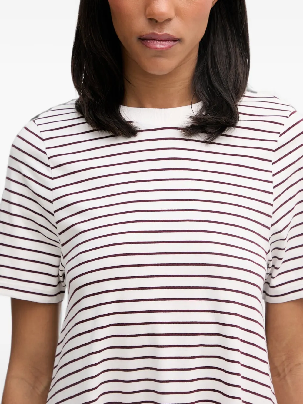 Marc O'Polo DfC mini-jurk met horizontale streep en korte mouwen Wit