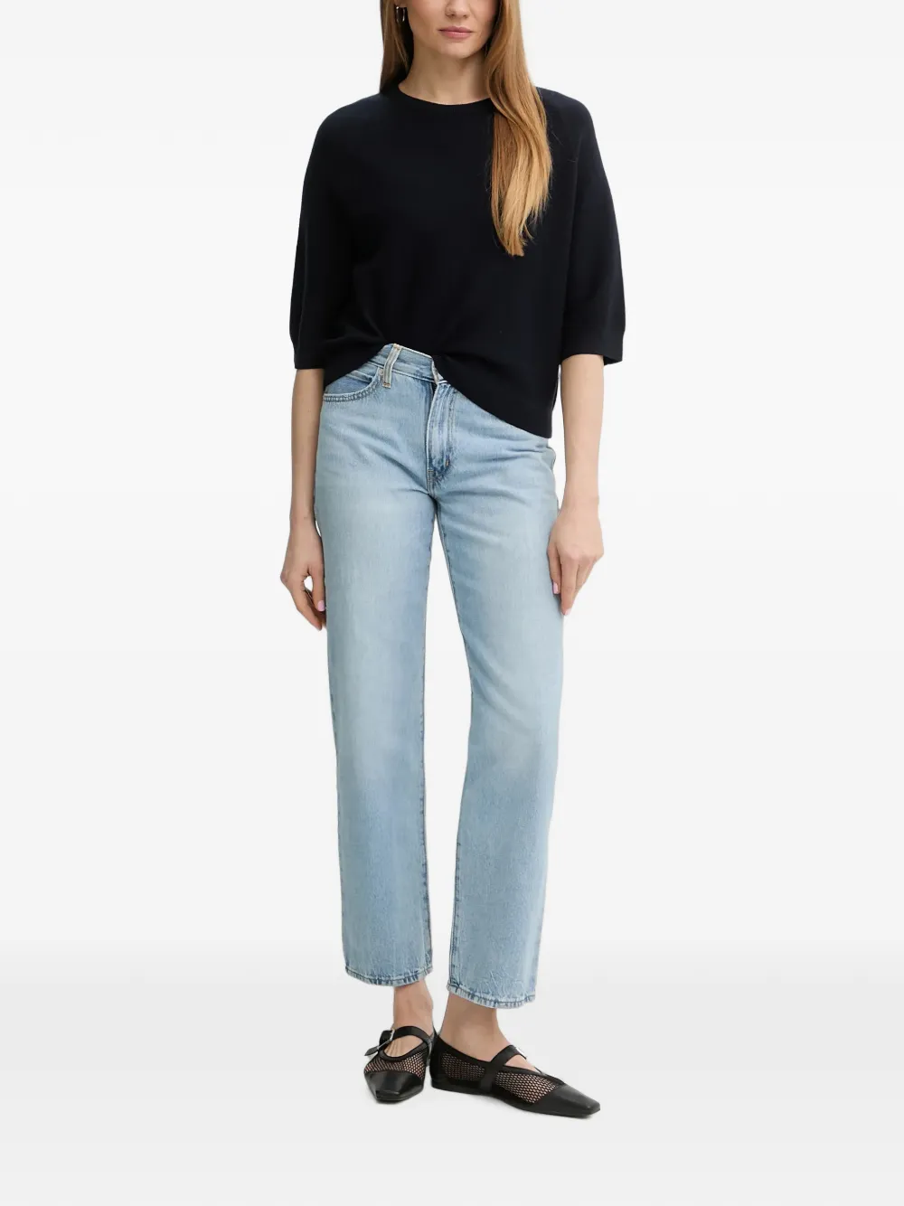 Marc O'Polo short-sleeve raglan-sleeve sweater Blauw