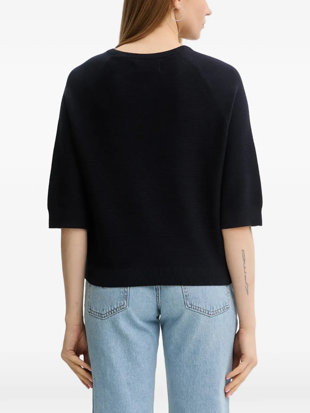 Marc O'Polo short-sleeve raglan-sleeve sweater Blauw