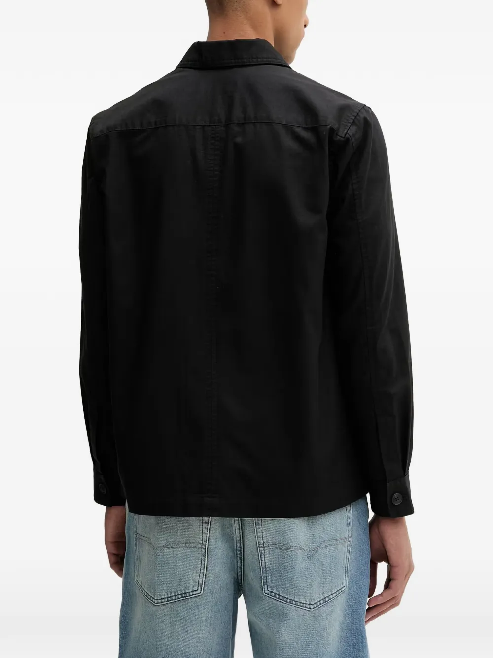 Marc O'Polo Button-up jack met borstzak Zwart