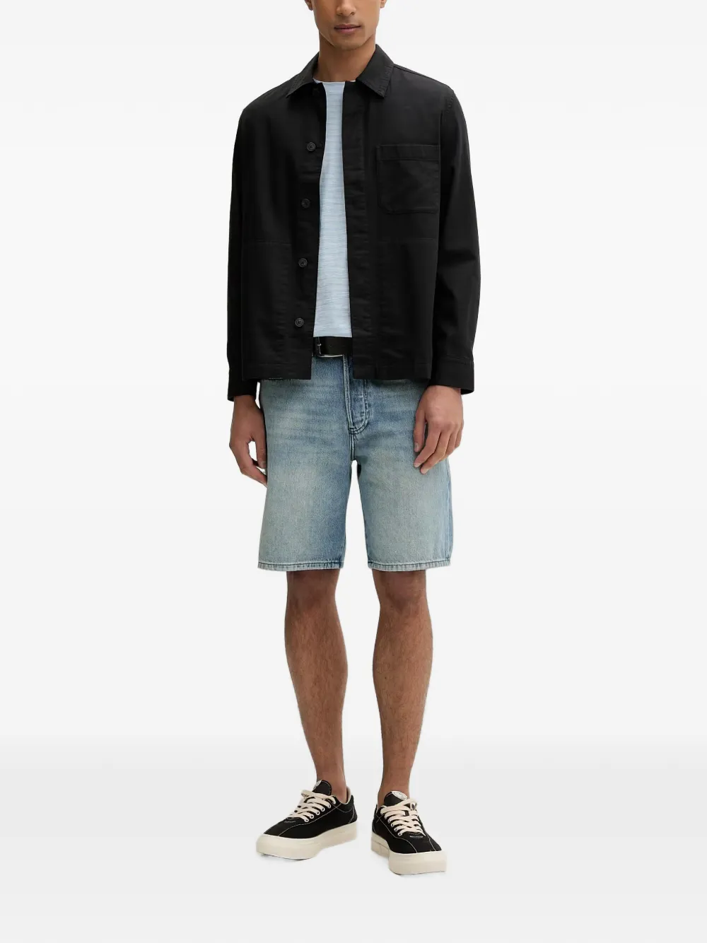 Marc O'Polo Button-up jack met borstzak Zwart
