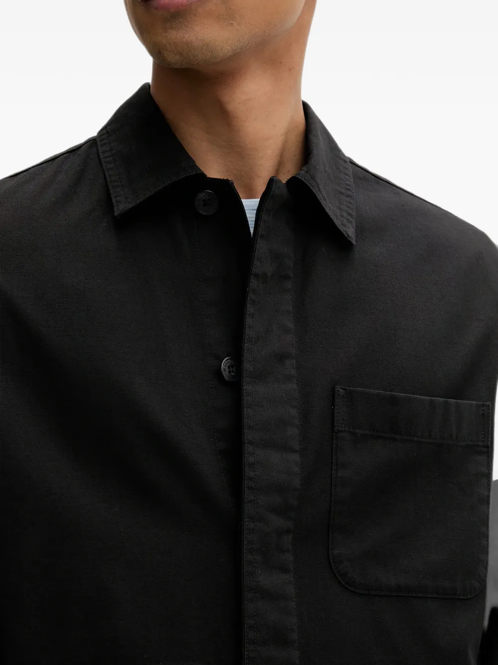 Marc O'Polo Button-up jack met borstzak Zwart