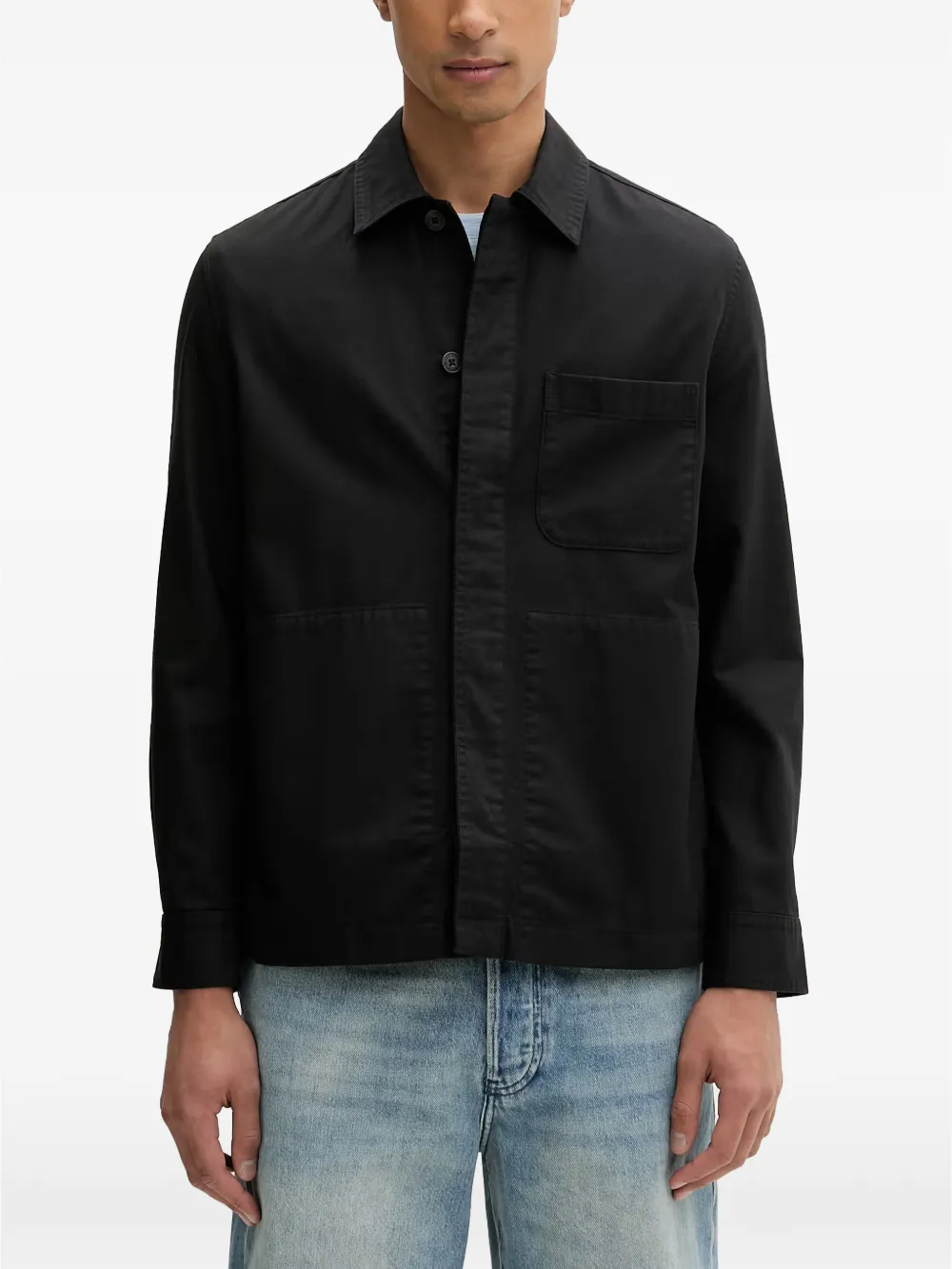 Marc O'Polo button-up chest-pocket jacket - Nero