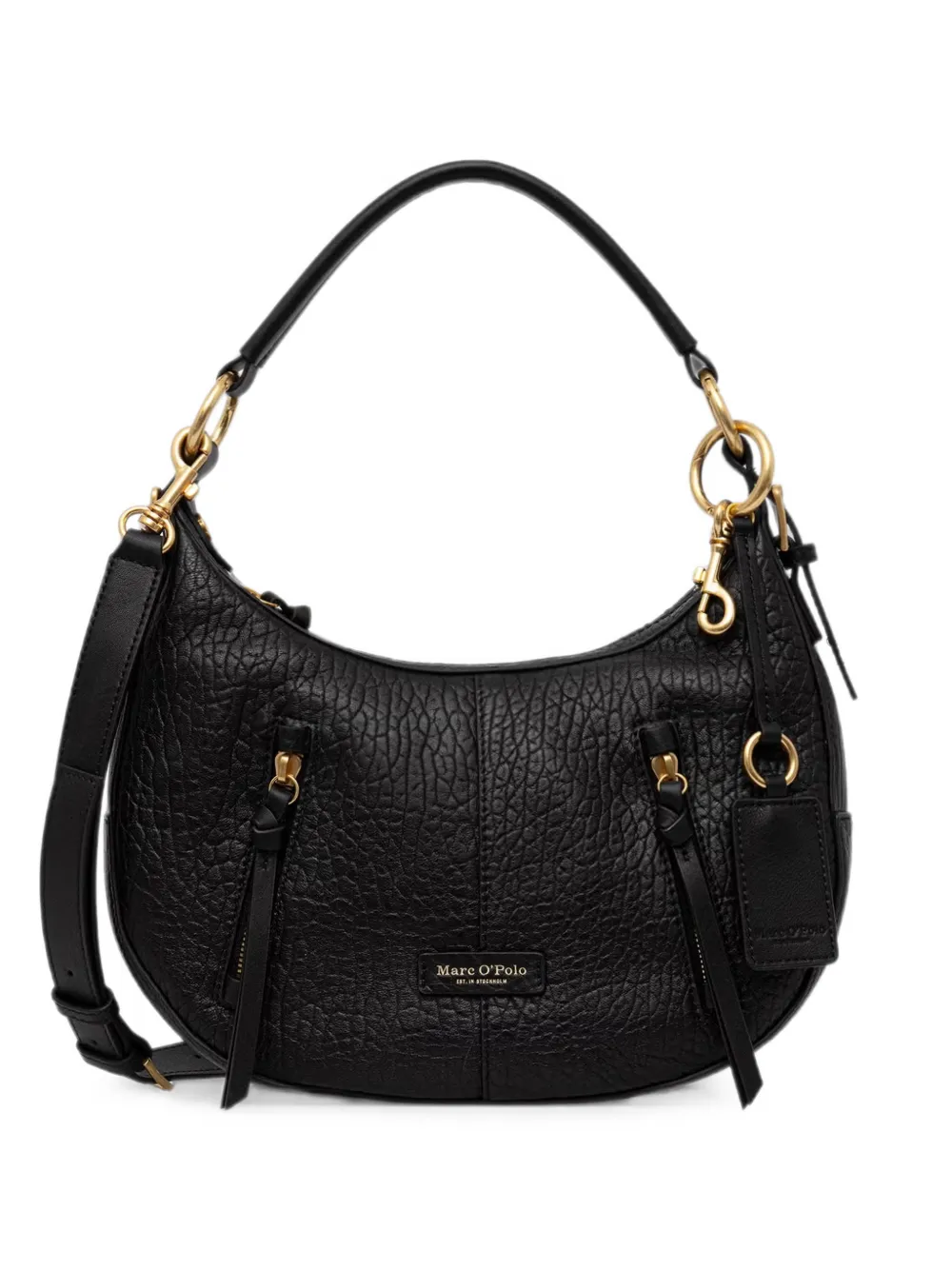 Marc O'Polo logo-appliqué leather tote bag - Nero