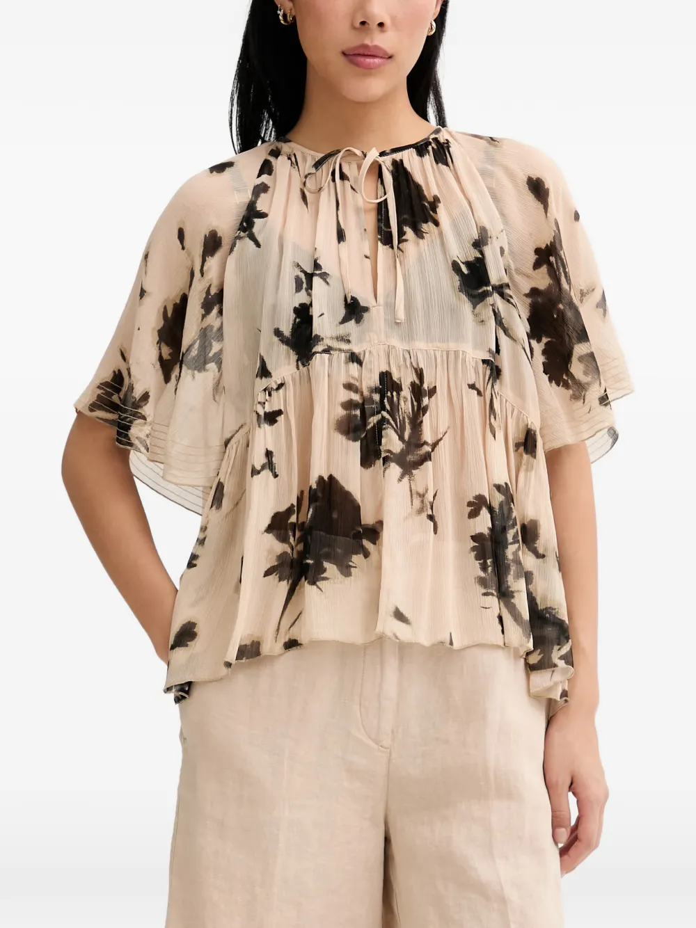 Marc O'Polo Blusa a fiori - Toni neutri